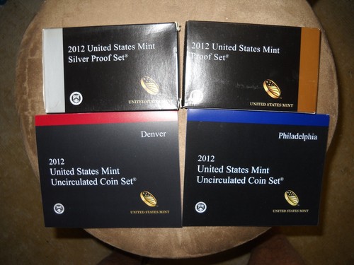 1 Each 2012 United States Mint Set & 2012 Copper Nickel & Silver Proof Sets