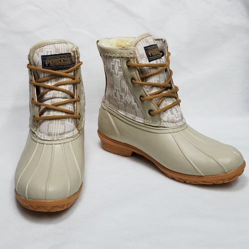Pendleton Heritage Harding Duck Snow Boots Rain Sz 10 Toupe Aztec Southwestern - Picture 4 of 14