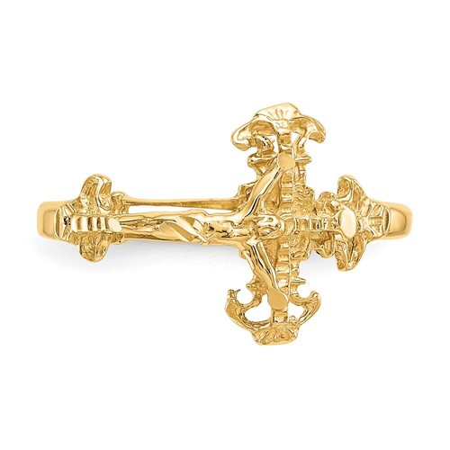 10 Karat Gelbgold Kruzifix Ring Geschenk für Frauen Größe 6 - Bild 5 von 6