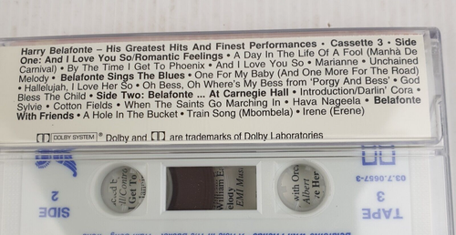 Harry Belafonte - His Greatest Hits And Finest Performances Cassette Tapes x 3 - Picture 7 of 7