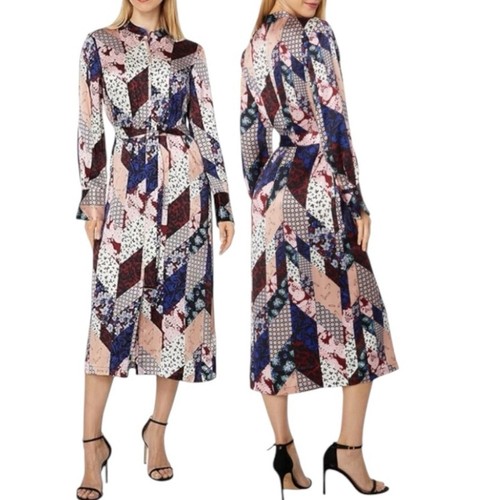 Equipment Long Sleeve Patchwork-Print Silk Midi Dress Retails $550 - Bild 3 von 9
