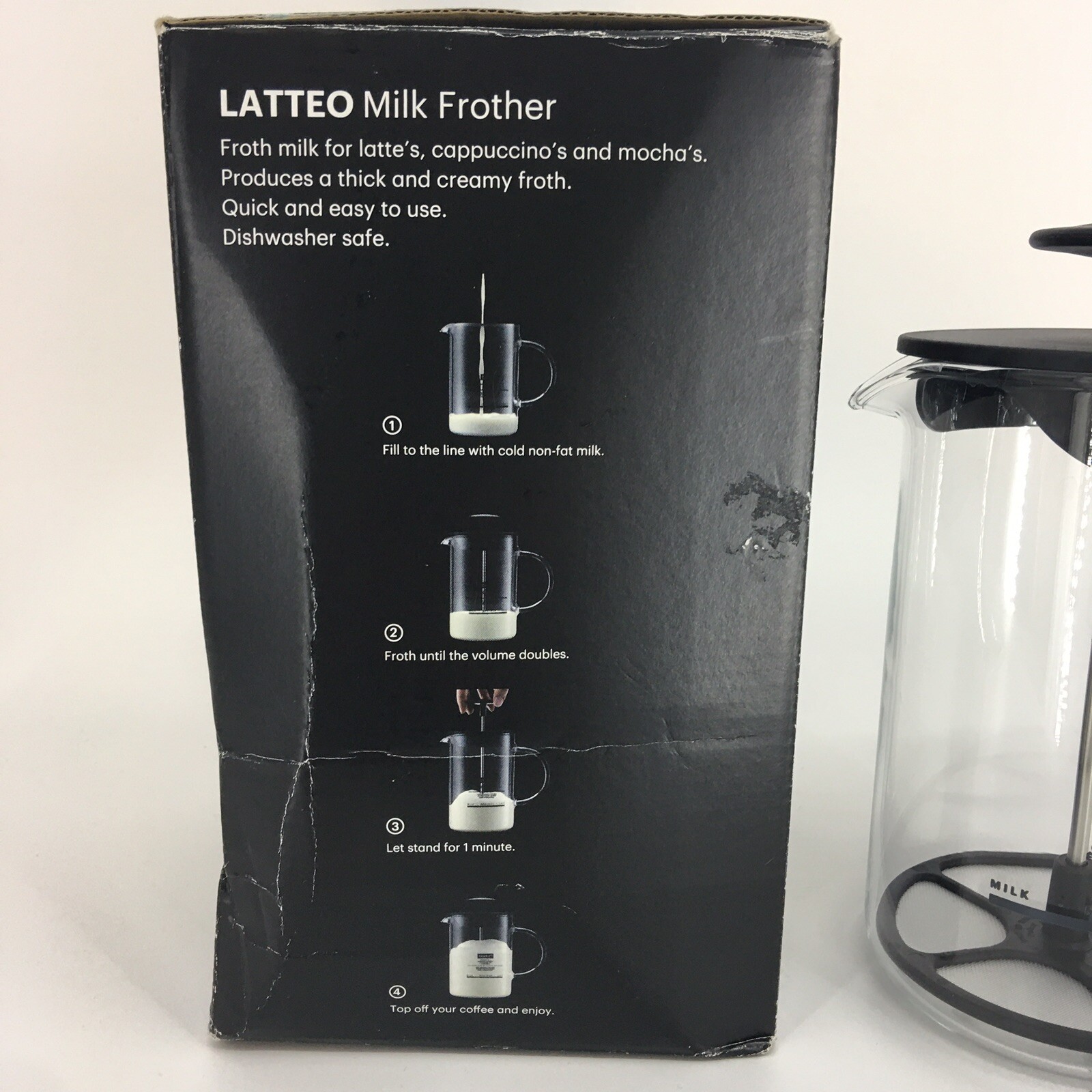 LATTEO Milk Frother with Handle, Black - Bodum @ RoyalDesign