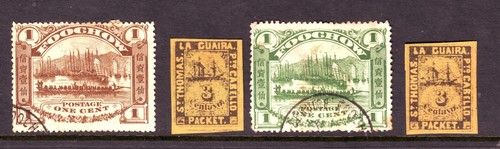 OLD ASIA * 1890 s IMPERIAL CHINA LOCAL PORT FOOCHOW 2 USED + 1870 s LA GUAIRA 2