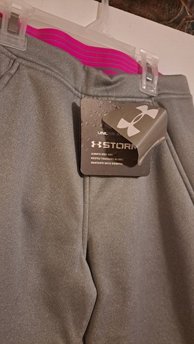 *NEW* Under Armour Girls' Armour Fleece Pants Gray Size M Y(10-12) STORM - Picture 2 of 13