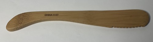 PAMPERED CHEF Bamboo Serrated Condiment Spreader Knife 1107 Wood 7 in - Picture 5 of 7