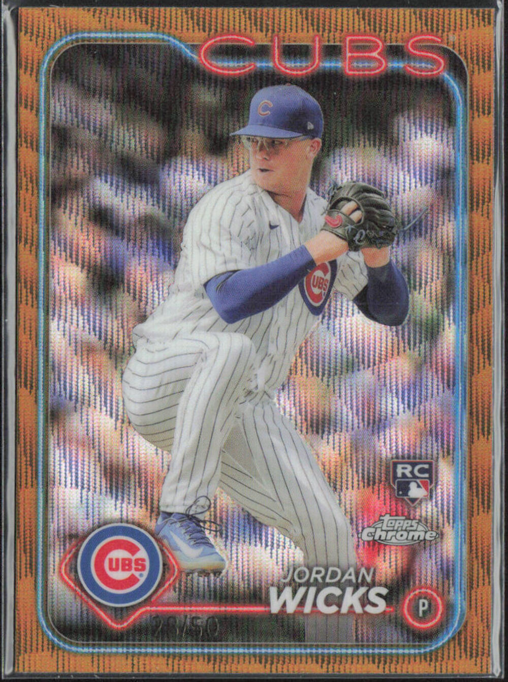 Jordan Wicks 2024 Topps Chrome #67 Gold Wave Refractor #/50