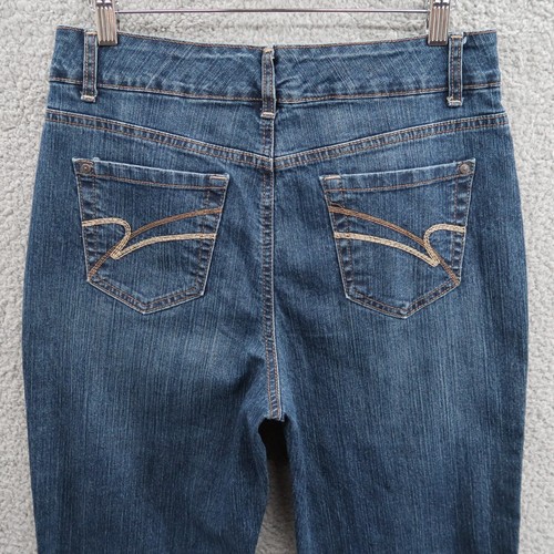 Nine West Jeans Womens 12/30 Flare High Rise Blue Denim Wide Leg 30x32 - Picture 8 of 11