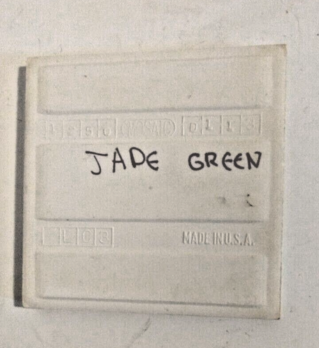 1 Tile Mosaic USA 4-3/8" Gloss Jade Jadeite Pale Green Ceramic Wall 1950 Vtg MCM - Picture 2 of 9