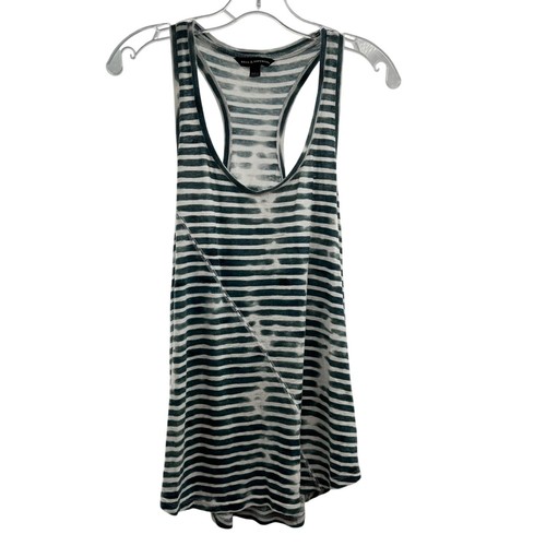 Rock & Republic Women's Striped Tank Top Green/White Size Medium - Picture 1 of 9