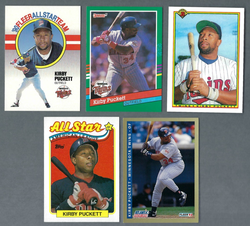 Kirby Puckett Lot ⚾ 5 Sharp 80's / 90's Baseball Cards ⚾ Minnesota Twins