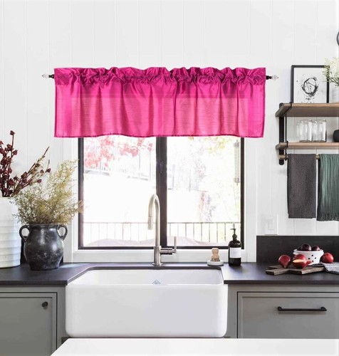 1PC VALANCE SWAG TOPPER SHUBBY SOLID SOFT VOILE SHEER FABRIC WINDOW SOLID S18 - Picture 10 of 34