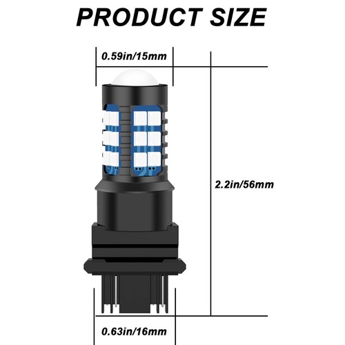 2X 3157 3156 LED Backup Tail Reverse Light Bulbs Blue For Ford F-150 2018 10000K - Picture 7 of 12