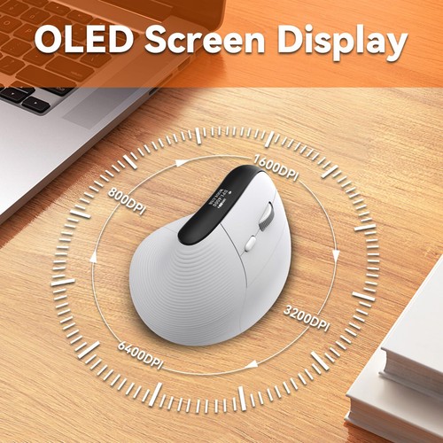 Wireless Ergonomic Vertical Mouse with OLED Screen Display for Right Hand, - Picture 6 of 6
