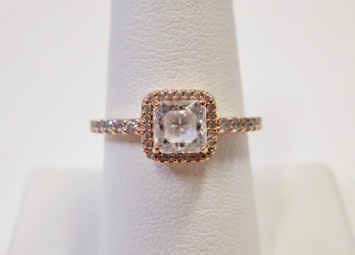 Anillo de plata 925 elegancia atemporal Pandora rosa y transparente 180947 talla 7,75 - Imagen 2 de 10