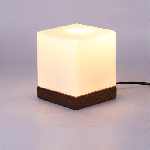 Nordic Modern Table Light Wooden Base Lamp Glass Shade Bedroom Beside Desk Lamp - Picture 7 of 7