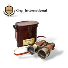 Nautical Brass Binoculars Antique Finish Vintage Gift Telescope Leather Cover