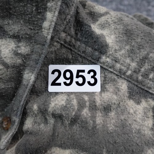 VTG Woolrich Shirt Men L Bison Animal Print Camo Flannel Chamois Button 12953 - Picture 9 of 9