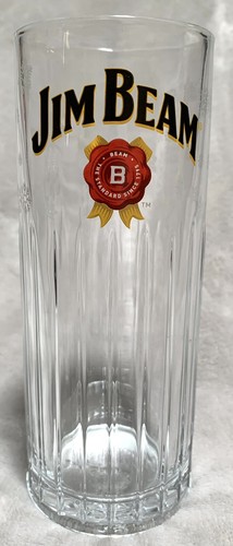 Jim Beam Whiskey Christmas Holiday 16oz 6in Ribbed Highball Glass w/Snowflakes - Picture 7 of 15