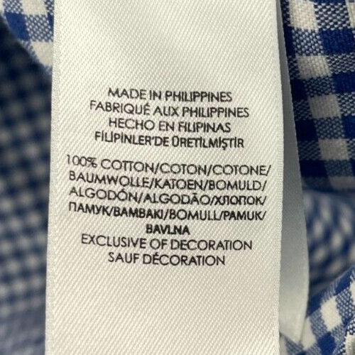 Polo Ralph Lauren Koszula męska XXL Niebieska Gingham Długi rękaw Button Up Flesh Pony - Zdjęcie 6 z 9