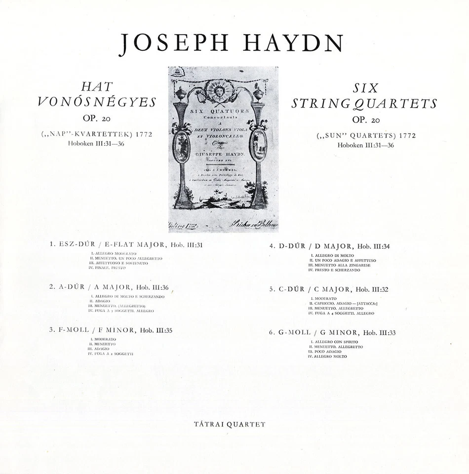 HAYDN 6 SQs Op.20 TATRAI QUARTET Hungaroton SLPX-11332 3LP Box Red Stereo Label Foto 2 de 3