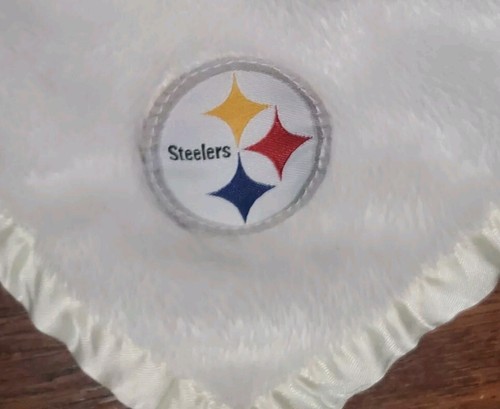 Pittsburgh Steelers Football Baby Security Blanket Stuffed Plush / Satin NFL - Picture 3 of 7