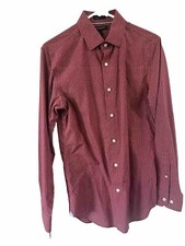 Men's Banana Republic Red Plaid Grant Fit Shirt Size S