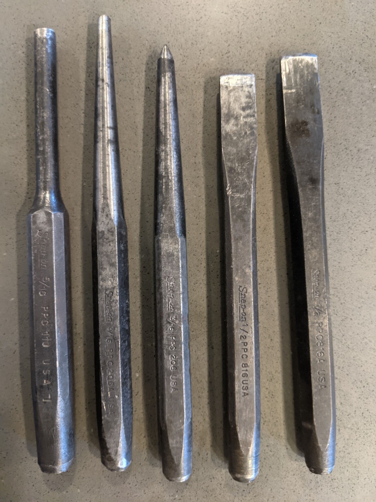 Snap On Punch and Chisel Set w/ Extra Chisel 5 pc total. eBay