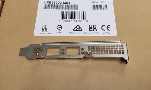 HIGH Profile OEM Bracket for Broadcom / Emulex LPe36002-M64 2 Port 64G FC HPA - Picture 3 of 4