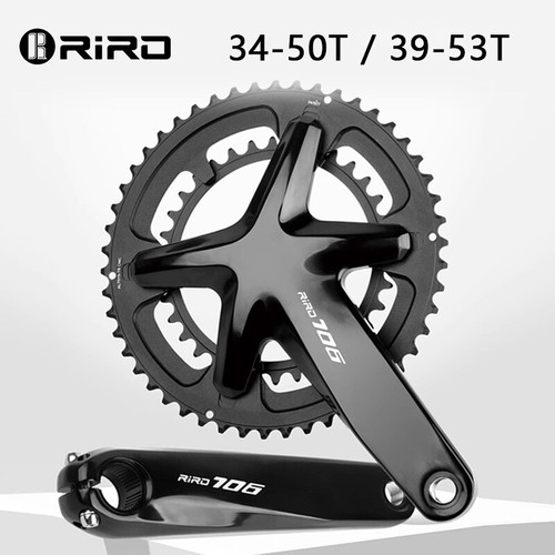 RIRO Road Bike Bicycle Crankset 2x10/11 Speed, Teeth: 50-34T/ 53-39T 170mm MTB - Picture 3 of 10