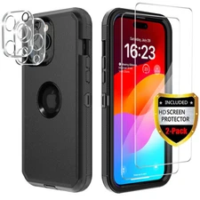 For iPhone 15 Pro Max 15 Plus Case Heavy Duty Cover Camera Lens Screen Protector