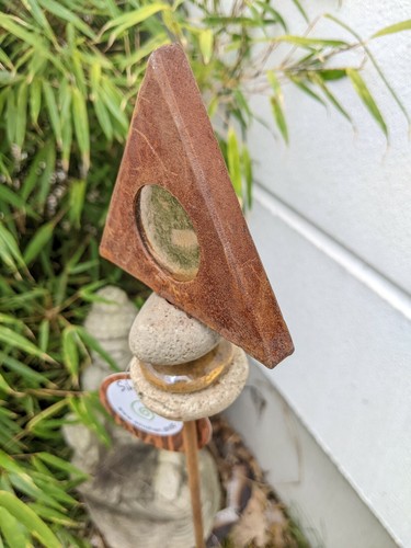 Edelrost Gartenstecker Rost Glasdeko Beetstecker Metall Steindeko Gartendeko - Bild 8 von 10