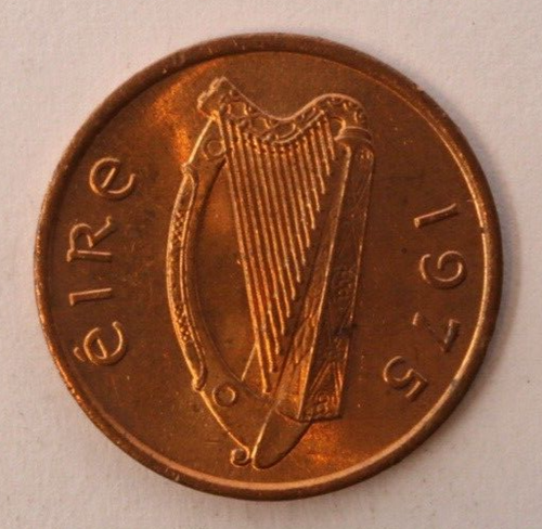 1975 IRLAND 1/2 PFENNIG Bronze stilisierter Vogel und Wert 17,1 mm KM# 19