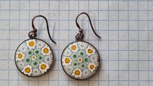 Italian Earrings Le Murrine Veneziane Silver 925 , Murano glass - Picture 9 of 10