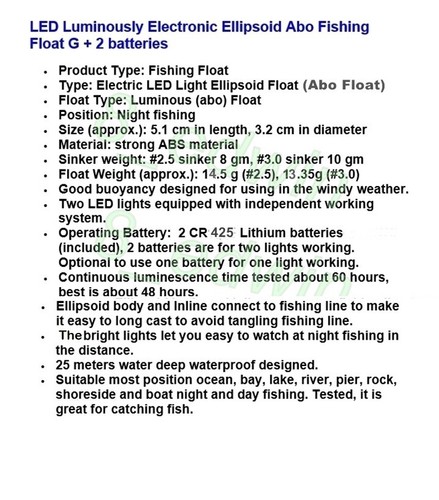 LED Electronic Night Fishing Floats Electric Float Bobber Free Batteries & more - Bild 282 von 452