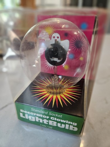 Vintage Neon leuchtende Halloween Deko leuchtende Glühbirne Geist Jack o Laterne