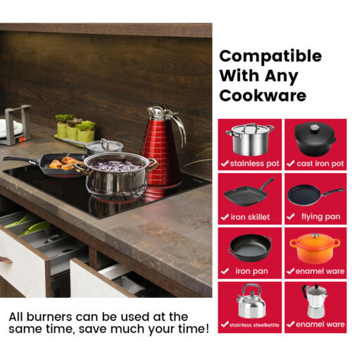 GASLAND 60cm Ceramic Cooktop 4 Burners Electric Hot Plate Kitchen Cooking Stove - Picture 5 of 12