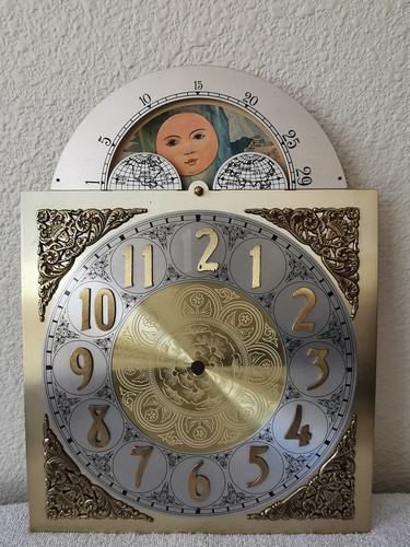 Vintage Original kieninger Jewels Emperor Grandfather Clock Moon Dial Face