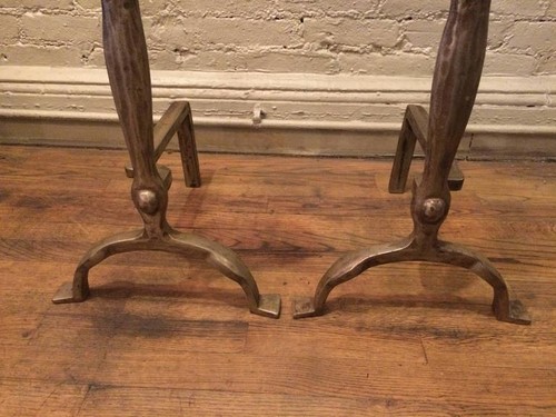 Pair of Arts & Crafts Andirons in the Style of Ernest Gimson - Picture 4 of 4