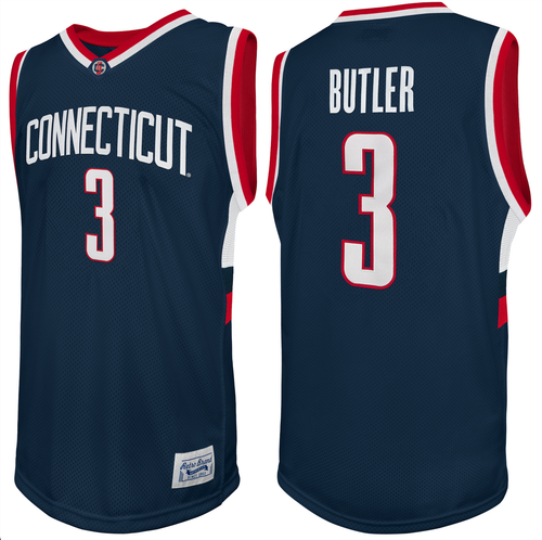 UConn Huskies Caron Butler Original Retro Brand Navy Official NCAA Alumni Jersey