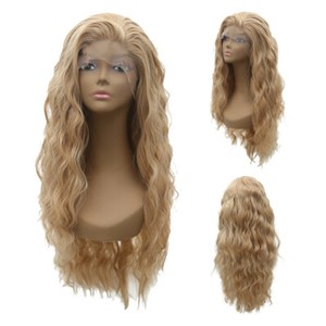 Women-Cool-Blonde-Long-Full-Wavy-Front-Lace-Wigs-Curly-Natural-Hair-Cosplay-NE