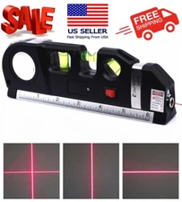 Multipurpose Laser Level Vertical Horizon Measuring Tape Aligner Metric Rulers