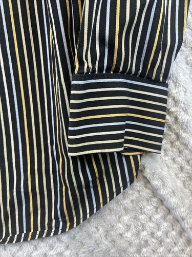 Scott Barber Men’s Button Down Large Black Stripe Long Sleeve Shirt - Picture 10 of 10
