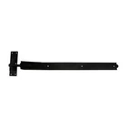 Timco - Pair of Adjustable Band & Hook Hinges on Plates for Gates Doors - Black