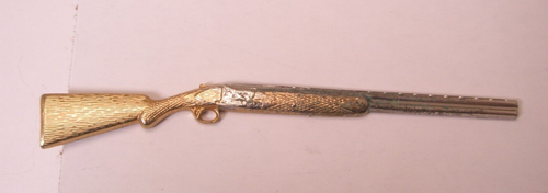 Over Under Double Barrell Shotgun Rifle Vintage HICKOK Tie Bar Clip bird hunter - Picture 3 of 6