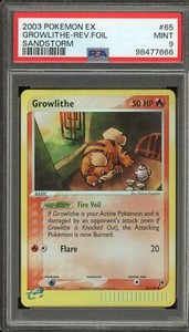 Pokemon Growlithe EX Sandstorm Reverse Holo #65 PSA 9 Mint