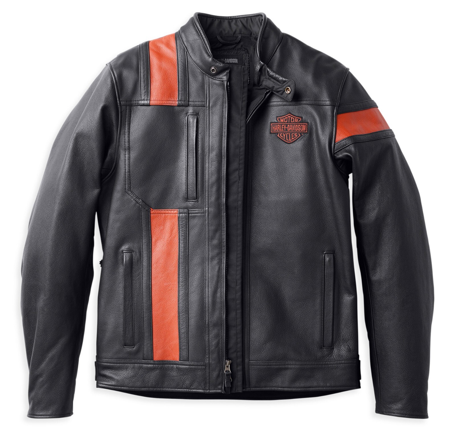 Chaqueta de cuero negra Harley-Davidson para hombre chaqueta de motociclista de cuero genuino