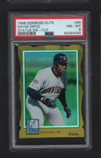 1998 DONRUSS ELITE GOLD STATUS ROOKIE REFRACTOR #99 DAVID ORTIZ PSA 8 POP1 #/100