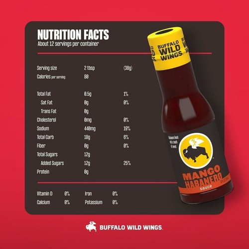 Buffalo Wild Wings Mango Habanero Wing Sauce 12oz Flasche - Bild 2 von 2