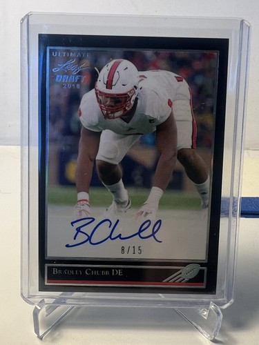 2018 Leaf Bradley Chubb Ultimate Leaf Draft Silver Spectrum Auto, #’d 8/15. - Bild 1 von 2