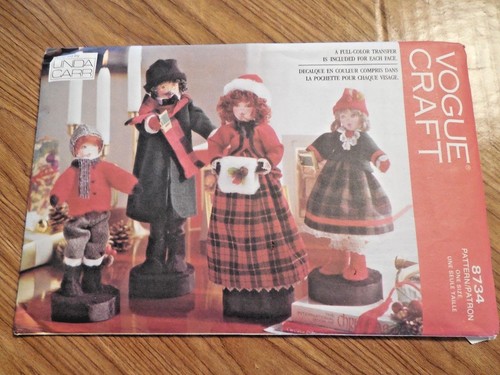 NEW Vogue Linda Carr Craft Pattern 8734 Christmas Carollers 10"-13.5" w Clothing - Picture 1 of 2